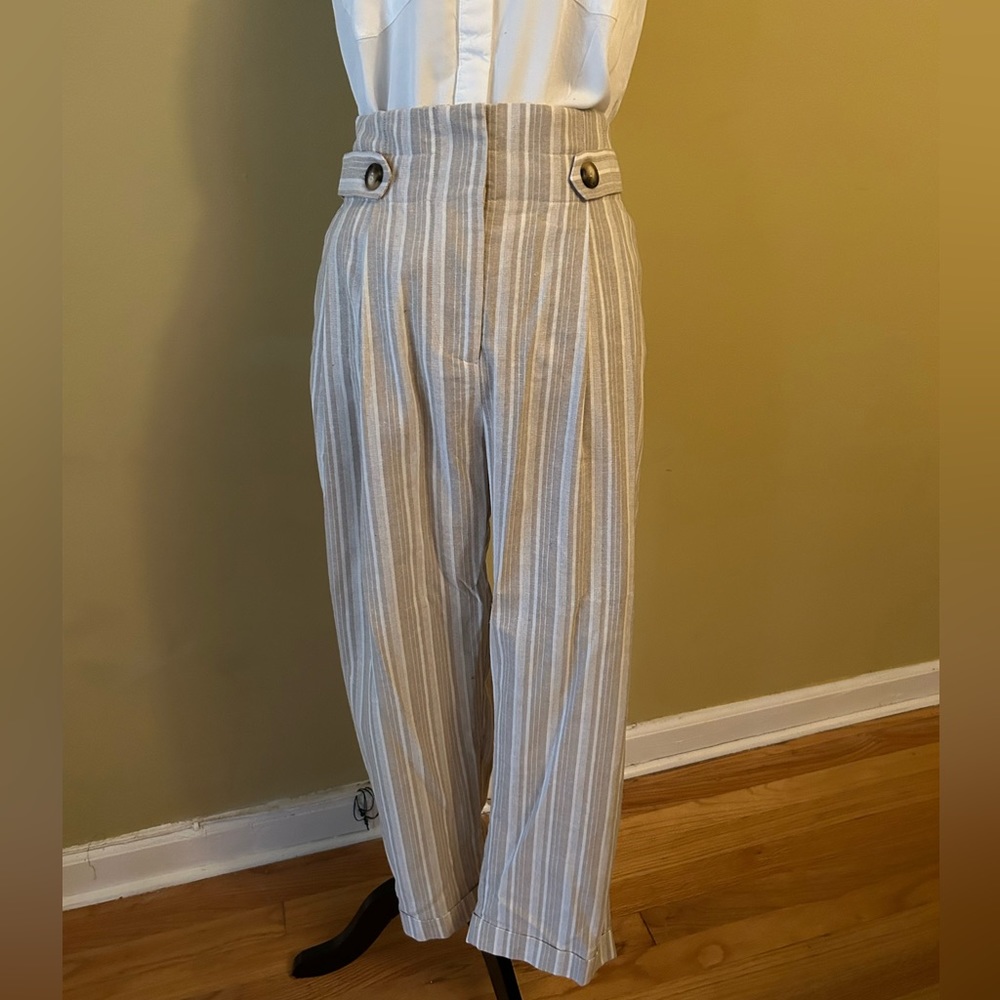 NWT Linen Striped Trousers